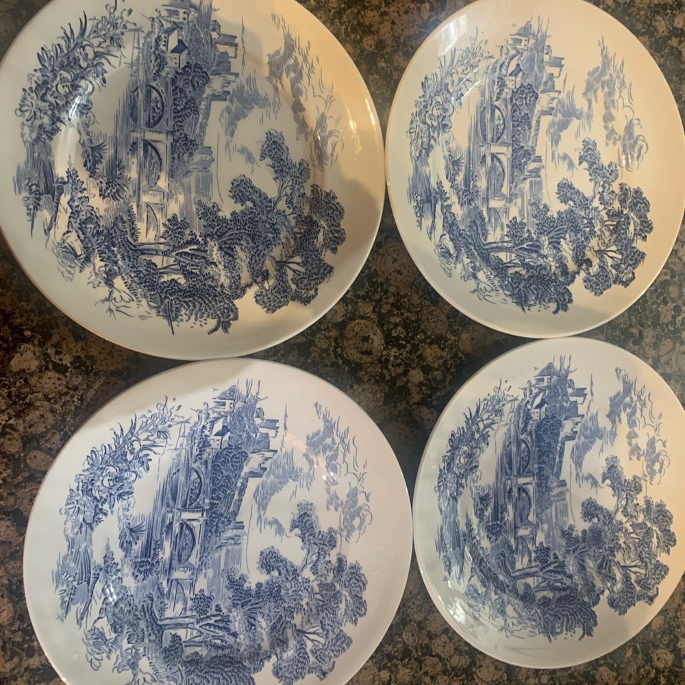 Blue & White Collector Plate Wedgwood Countryside Dinner Plate England